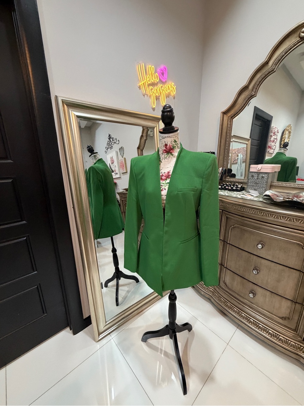 Zara Emerald Green Tailored Blazer Jacket